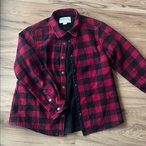 Orvis Red and Black Plaid Shirt Jacket